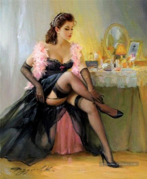Belle femme KR 043 Impressionist Peinture à l'huile
